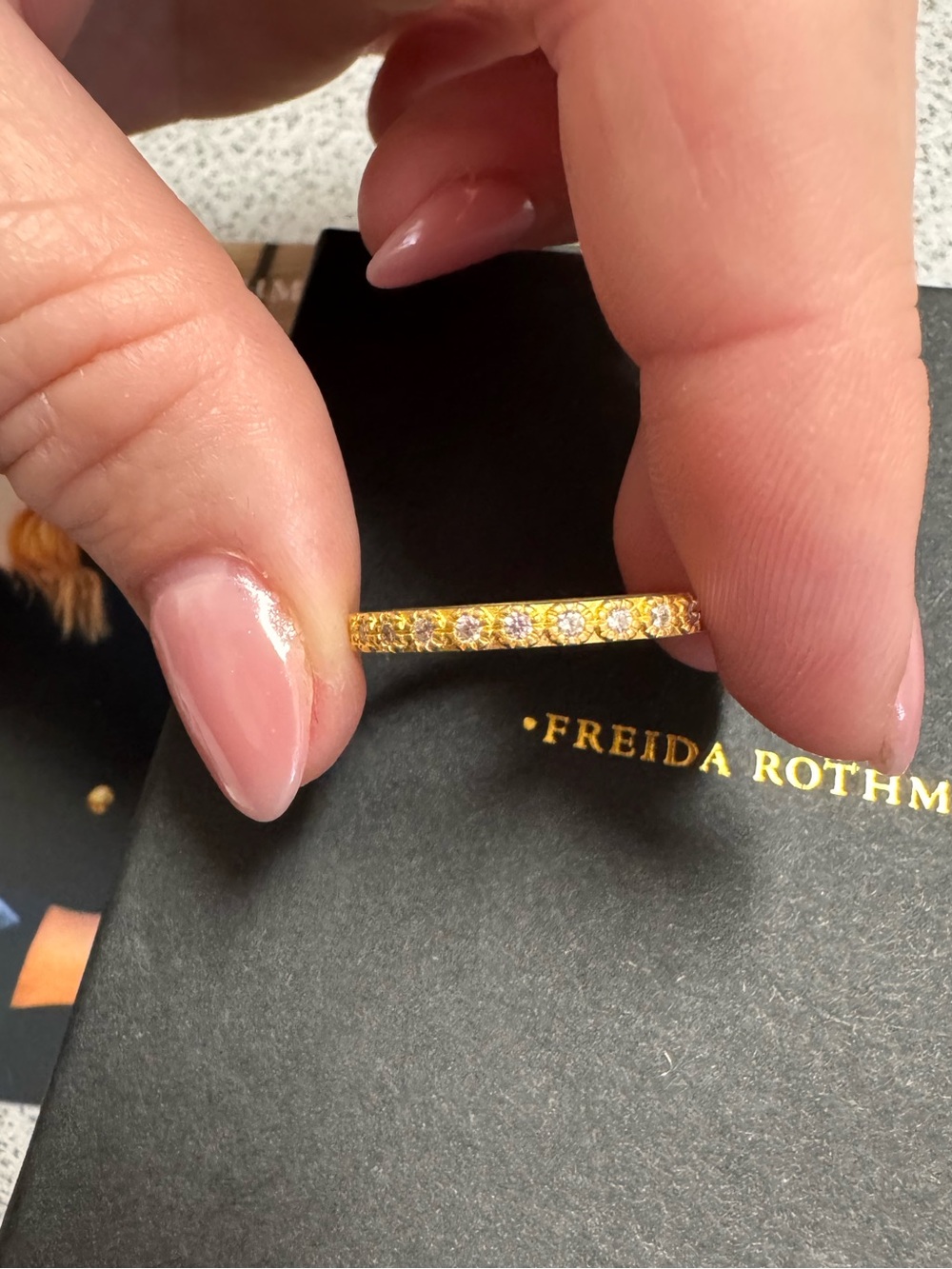 Freida Rothman Matte Gold Stacking Ring - Picture 2 of 6